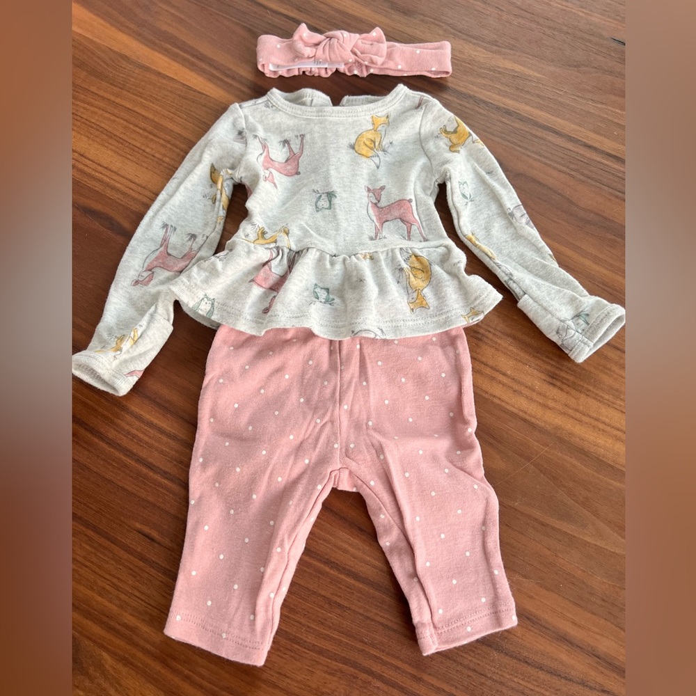 Carter’s newborn outfit with headband